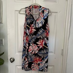 Tommy Bahama Black Tropical Print Dress